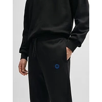 Cotton-Terry Track Pants With Smiley-Face Logo Patch