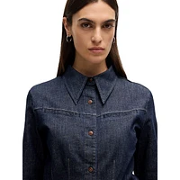 Slim-Fit Stretch Denim Shirt