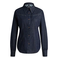 Slim-Fit Stretch Denim Shirt