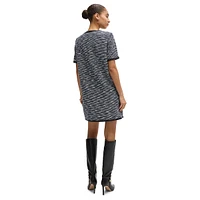 Relaxed-Fit Tweed Mini Dress