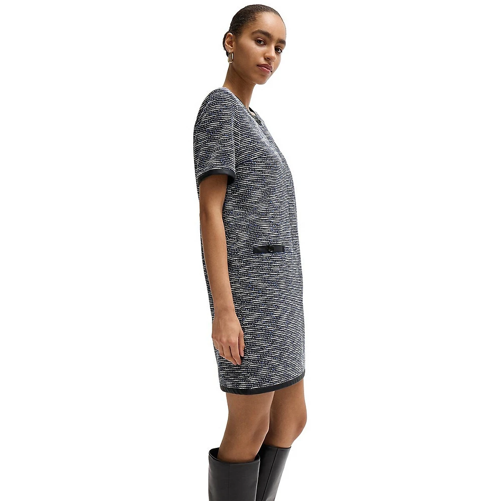 Relaxed-Fit Tweed Mini Dress