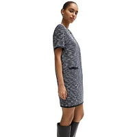 Relaxed-Fit Tweed Mini Dress