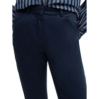 Brushed Stretch-Cotton Flared Dress Pants