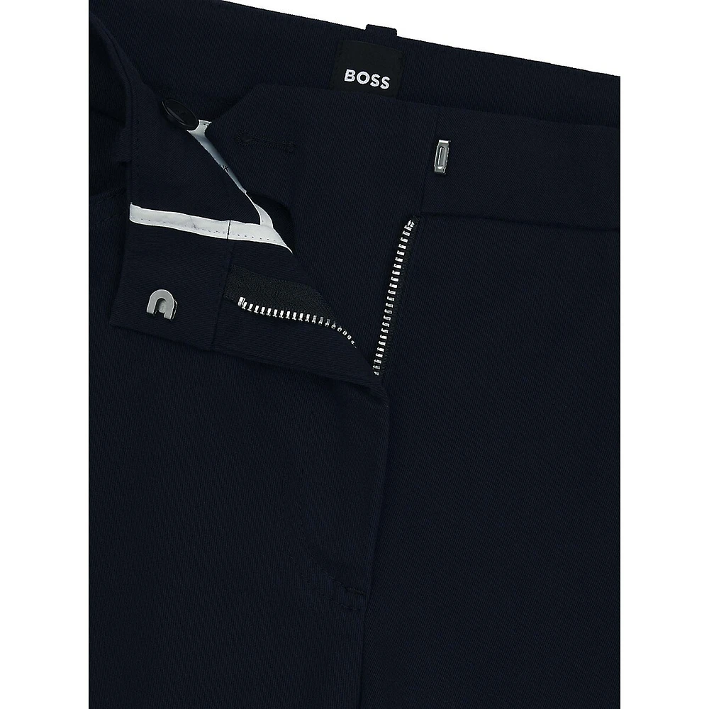 Brushed Stretch-Cotton Flared Dress Pants