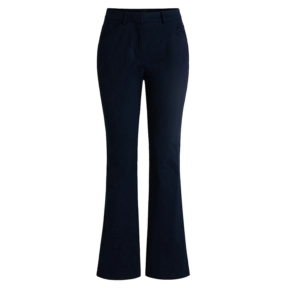 Brushed Stretch-Cotton Flared Dress Pants