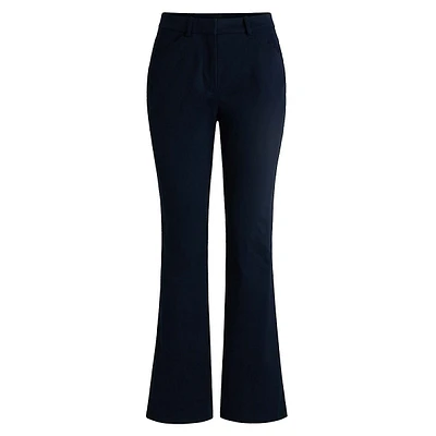 Brushed Stretch-Cotton Flared Dress Pants