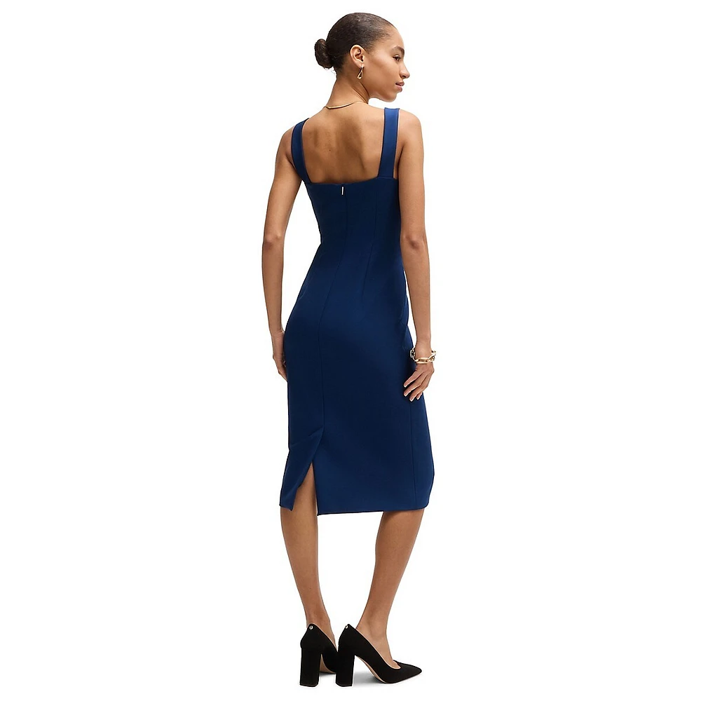 Stretch-Knit Sleeveless Bodycon Midi Dress