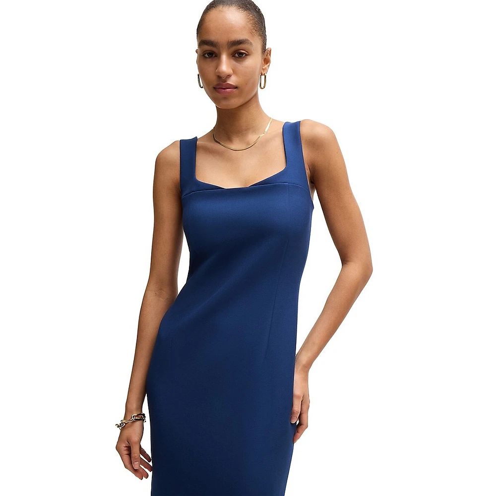 Stretch-Knit Sleeveless Bodycon Midi Dress