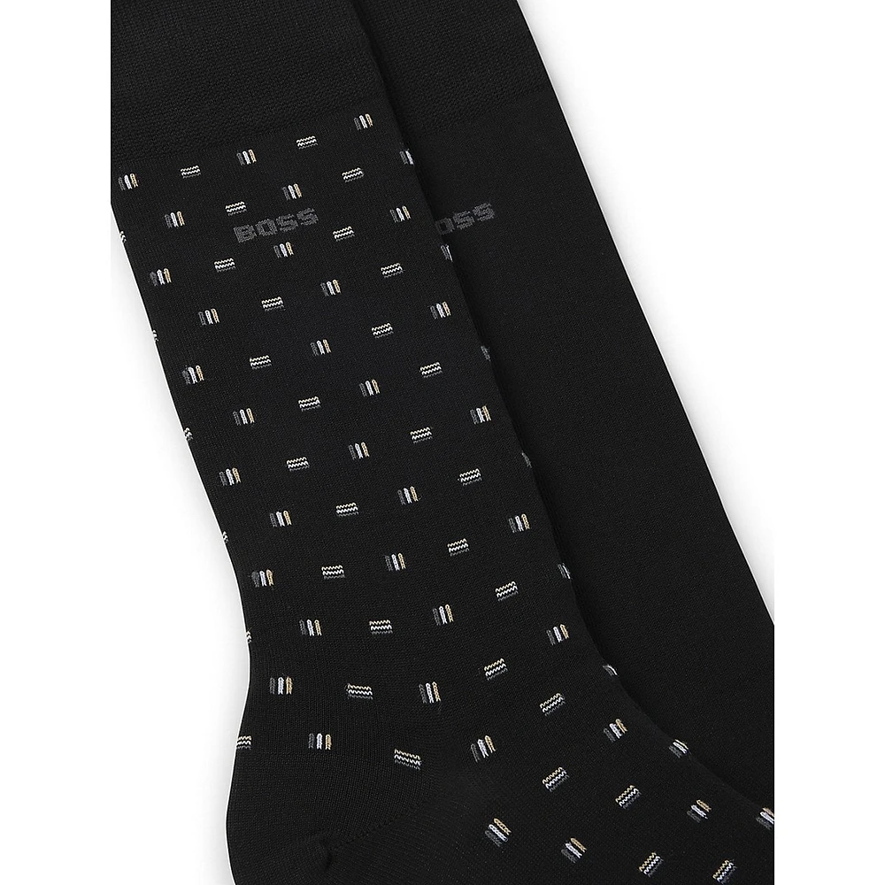 Men's 2-Pair Mercerized-Cotton Blend Crew Socks