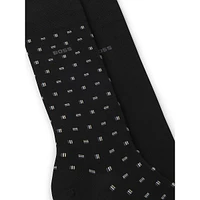 Men's 2-Pair Mercerized-Cotton Blend Crew Socks