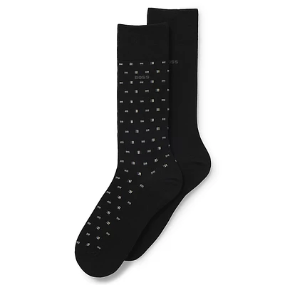 Men's 2-Pair Mercerized-Cotton Blend Crew Socks