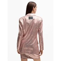 Oversized Allover Sequin Double-Breasted Blazer