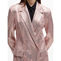 Oversized Allover Sequin Double-Breasted Blazer