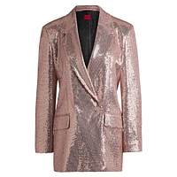 Oversized Allover Sequin Double-Breasted Blazer