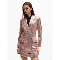 Oversized Allover Sequin Double-Breasted Blazer