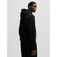 Grid-Stitch Cotton-Terry Hoodie