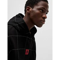 Grid-Stitch Cotton-Terry Hoodie