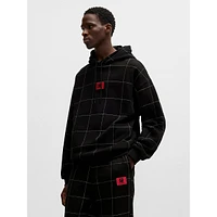 Grid-Stitch Cotton-Terry Hoodie