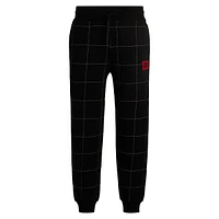 Grid-Stitch Cotton-Terry Tracksuit Bottoms