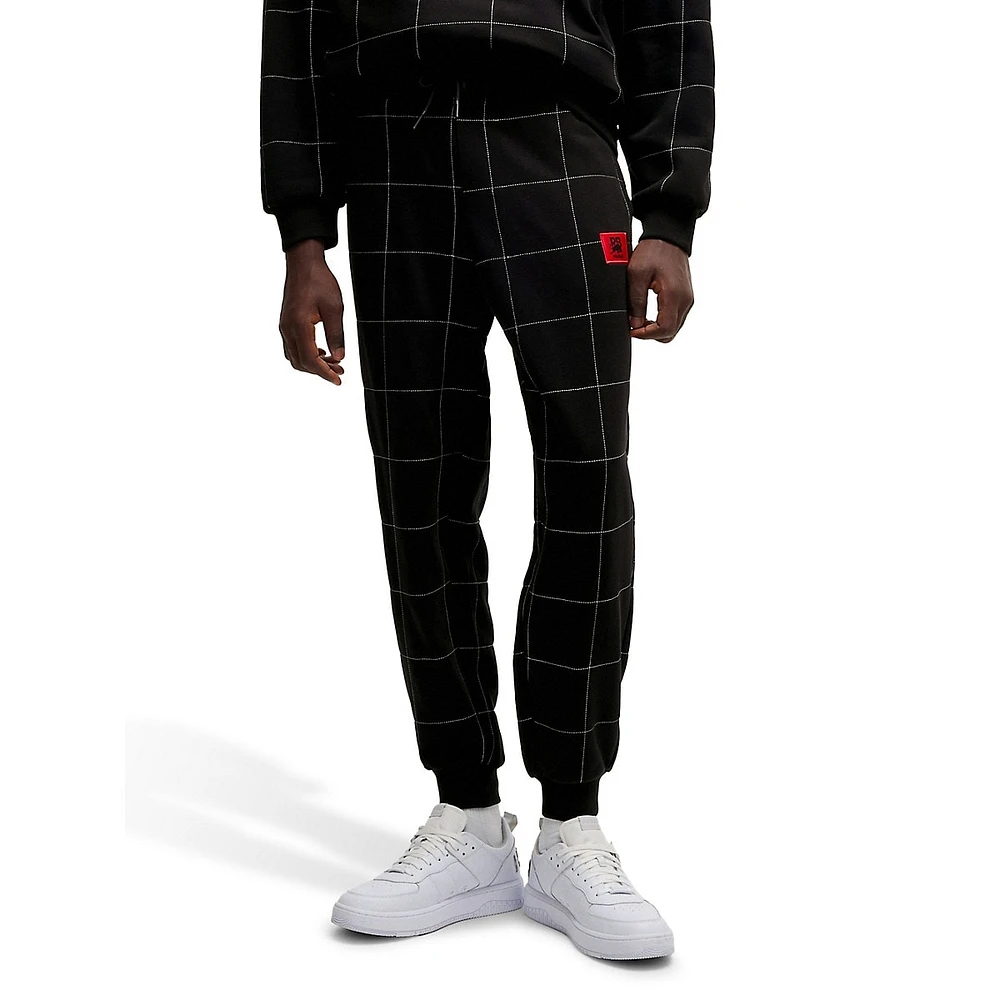 Grid-Stitch Cotton-Terry Tracksuit Bottoms