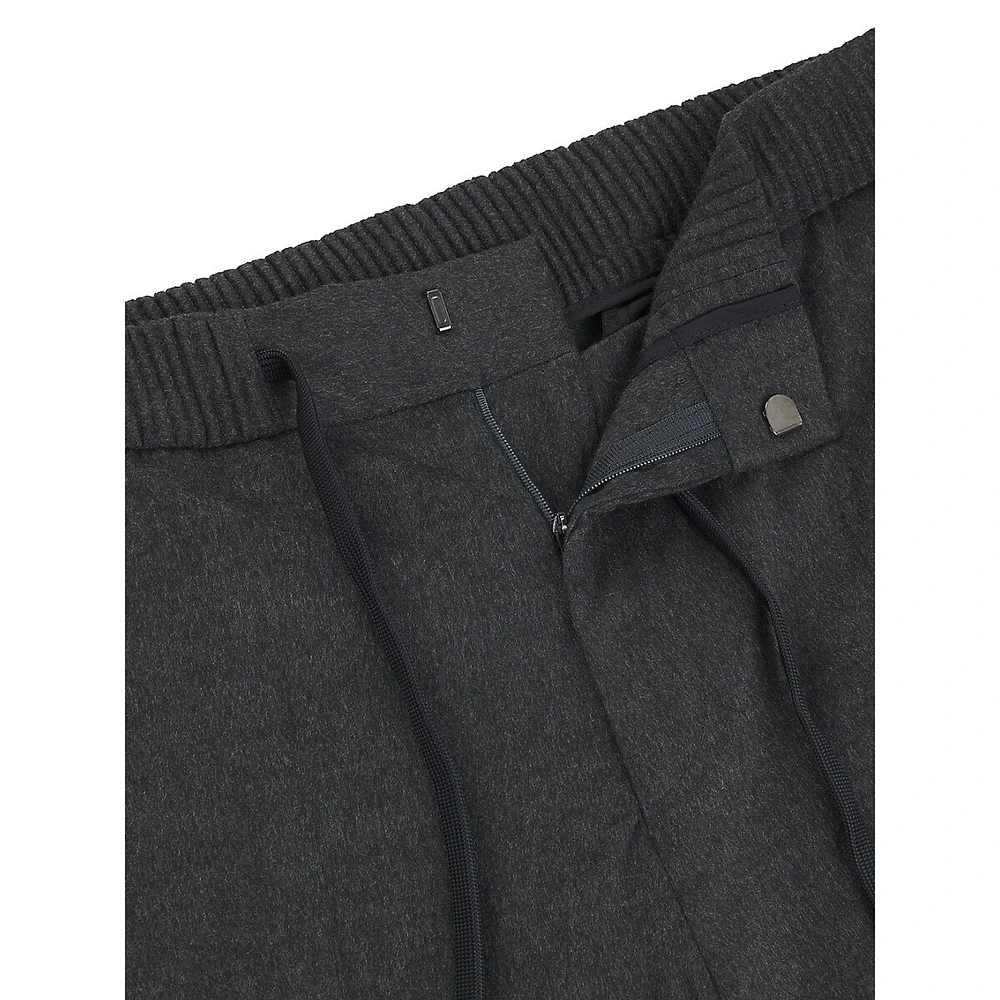 Slim-Fit Super-Flex Drawstring Flannel Pants