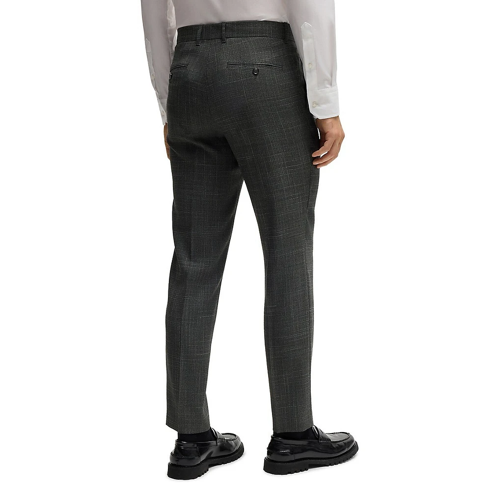 Slim-Fit Micro-Patterned Stretch Pants