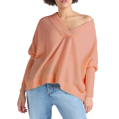 Dolman-Sleeve V-Neck Sweater