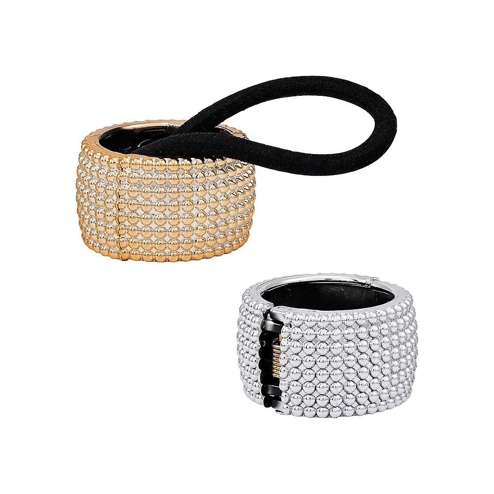 2-Pack Two-Tone Metallic Cuff Hair Scrunchies