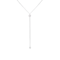 Silvertone & Crystal Fireball Long Y-Necklace