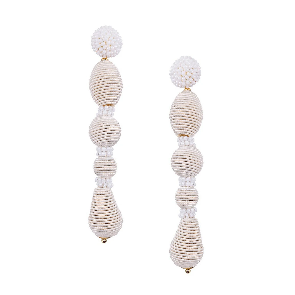 Corded Balls & Beads Linear Earrings