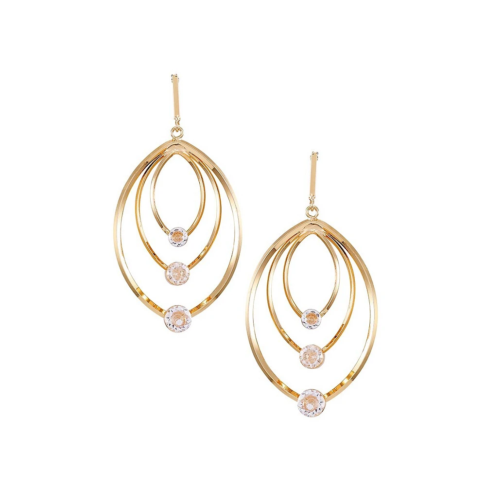 Goldtone Orbital Teardrop Earrings