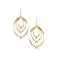 Goldtone Orbital Teardrop Earrings