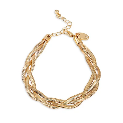 Goldtone Twisted Snake Chain Bracelet