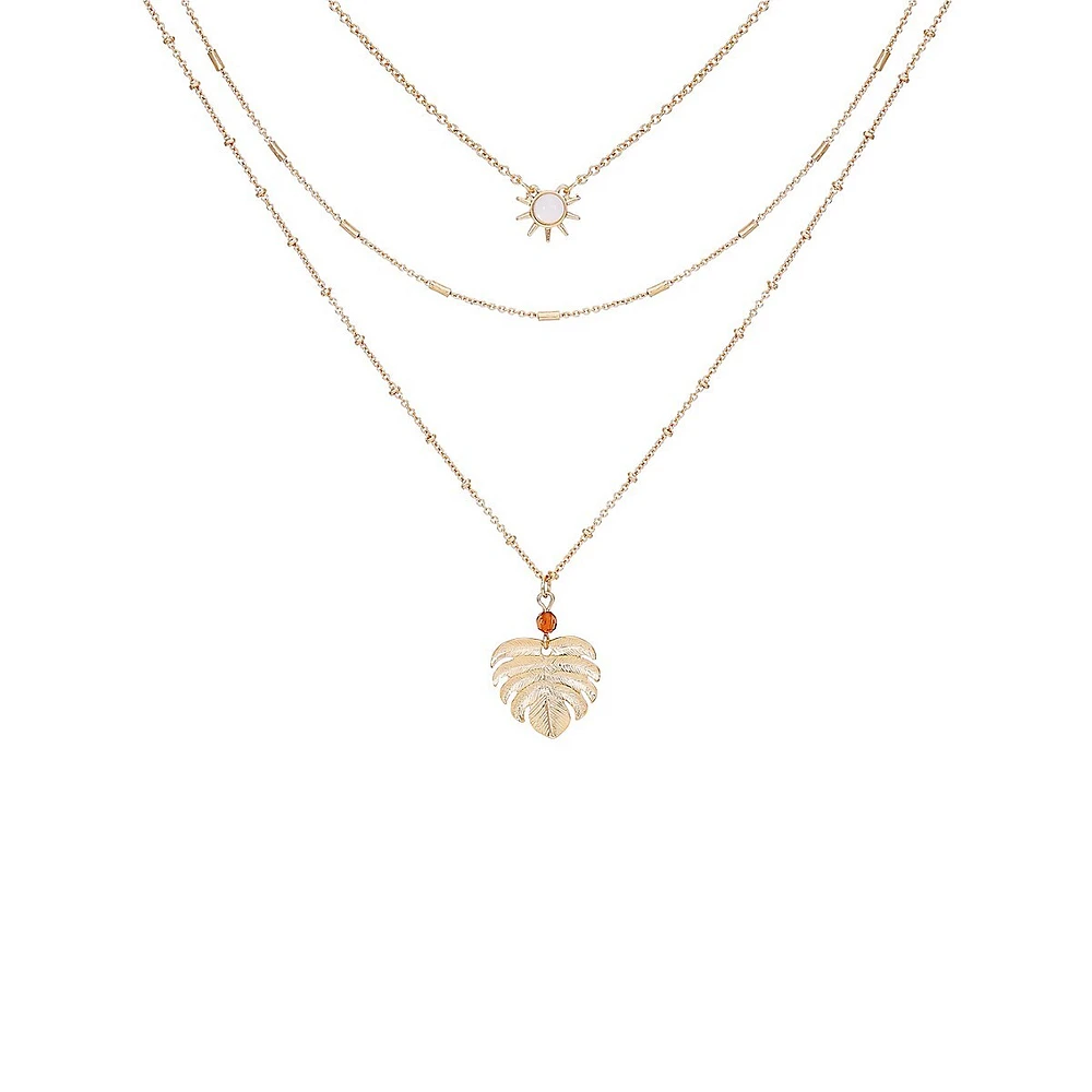 3-Pack Goldtone Mixed Chain & Pendant Necklaces