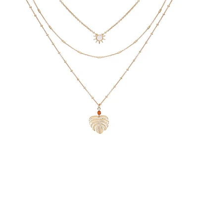 3-Pack Goldtone Mixed Chain & Pendant Necklaces