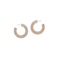 Goldtone Lurex-Wrapped Wide Hoop Earrings