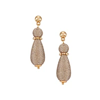 Goldtone Lurex-Wrapped Ball Drop Earrings