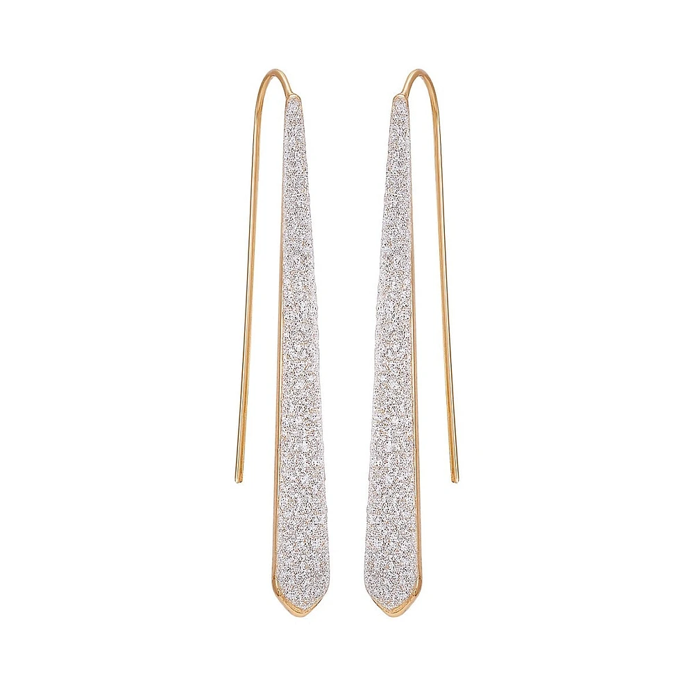 Goldtone & Silvertone Glitter Threader Earrings