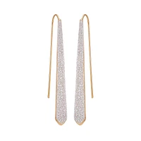 Goldtone & Silvertone Glitter Threader Earrings