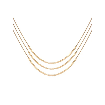 Goldtone Multi-Row Snake-Chain Necklace