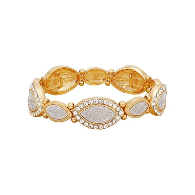 Goldtone & Crystal Oval-Link Stretch Bracelet