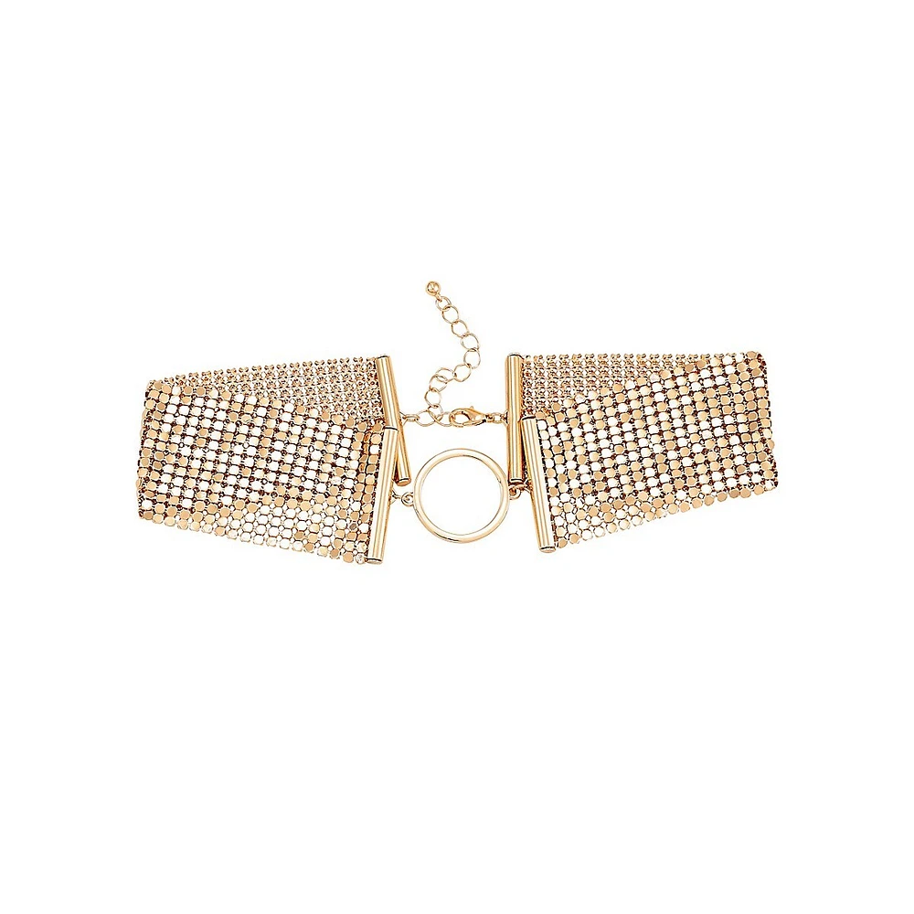 Goldtone Mesh Choker Necklace