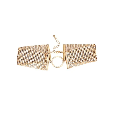 Goldtone Mesh Choker Necklace