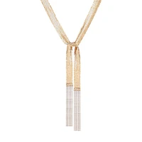 Glass Crystal & Goldtone Mesh Necklace