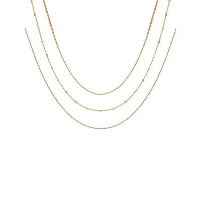 3-Piece Goldtone Necklace Set