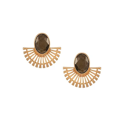 Goldtone & Hematite Stud Earrings