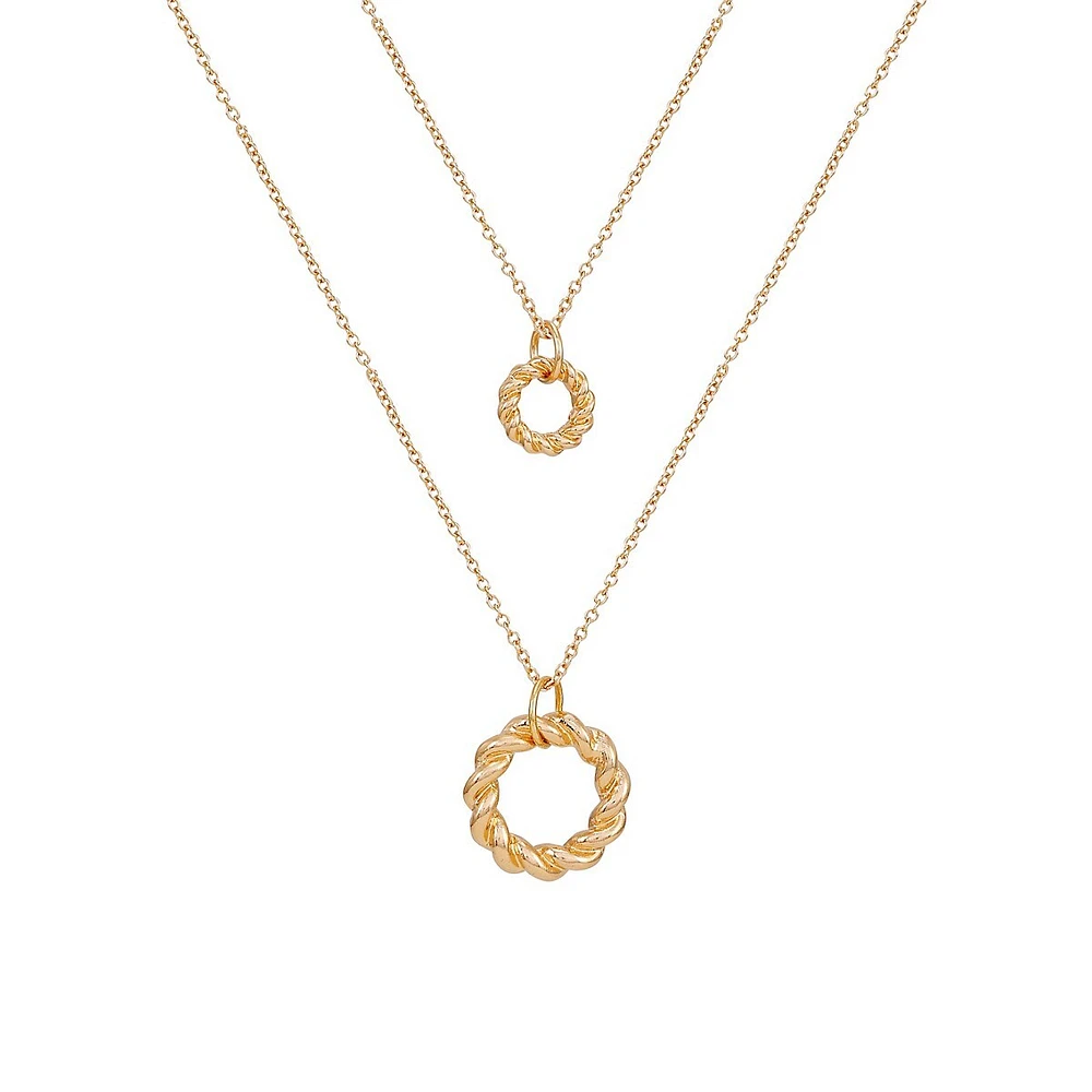 Goldtone 2-Piece Pendant Necklace Set