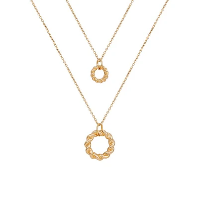 Goldtone 2-Piece Pendant Necklace Set