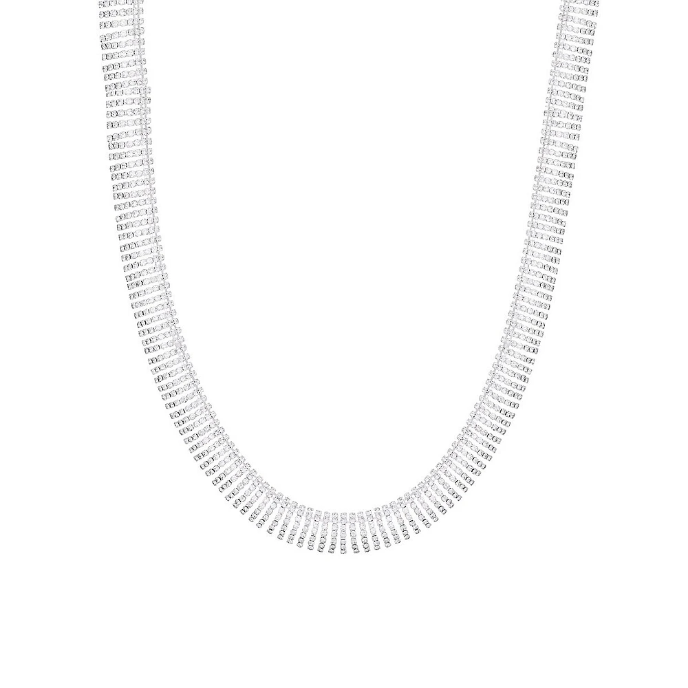 Silvertone & Clear Crystal Necklace