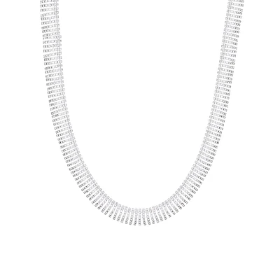 Silvertone & Clear Crystal Necklace